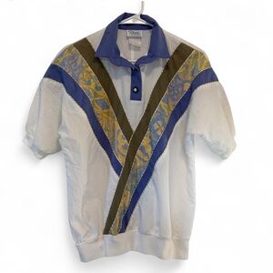 Vintage Remo of CA White/Periwinkle Colorblock Bat Sleeve Windbreaker Women Sm